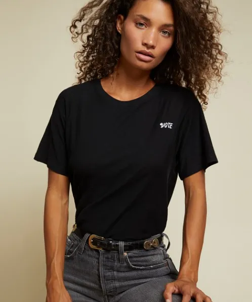 Nation LTD Tops>Vote Relaxed Boxy Tee Black