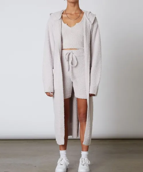 Nia Knits>The Brand Hooded Duster Cardi Dove