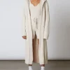 Nia Knits>The Brand Hooded Duster Cardi Natural