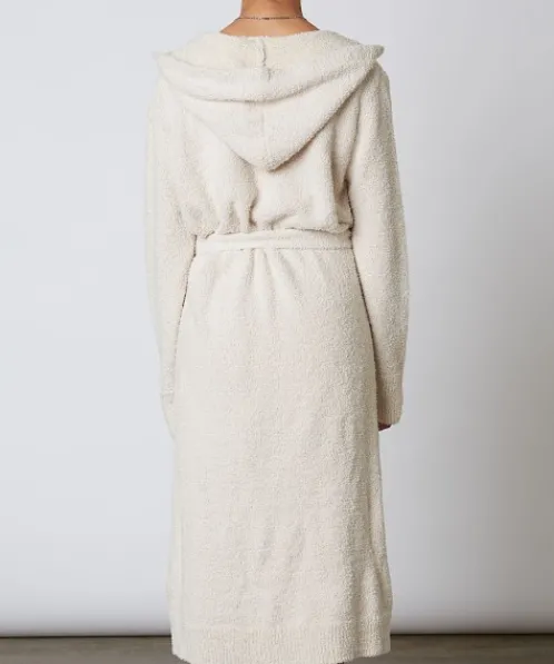 Nia Knits>The Brand Hooded Duster Cardi Natural