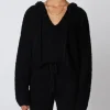 Nia Knits>The Brand Notched Hooded Sweater Black