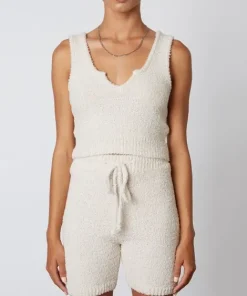Nia Knits | Tops>The Brand Notched Sweater Tank Natural