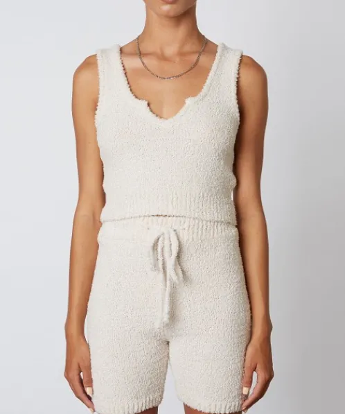 Nia Knits | Tops>The Brand Notched Sweater Tank Natural