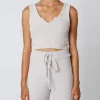 Nia Knits | Tops>The Brand Notched Sweater Tank Dove