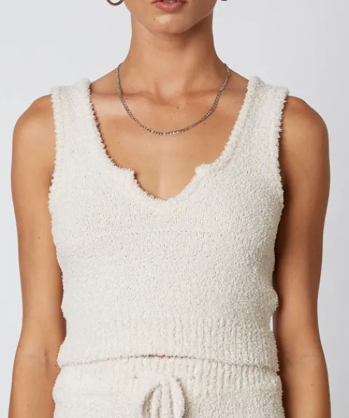 Nia Knits | Tops>The Brand Notched Sweater Tank Natural