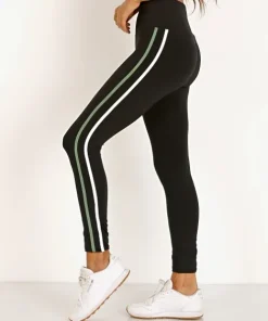 Olympia Activewear Bottoms>Lynx Legging Jet/Stripe