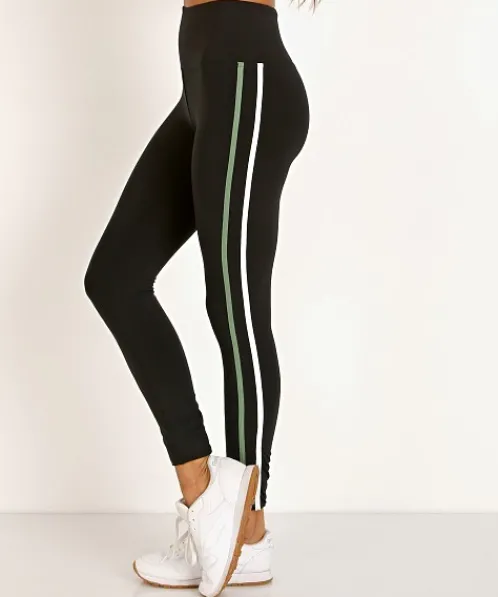 Olympia Activewear Bottoms>Lynx Legging Jet/Stripe