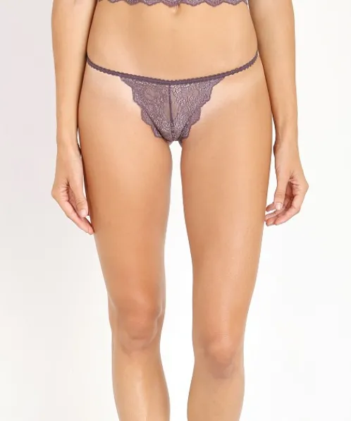 Only Hearts Panties>So Fine with Lace G-String Smoked Tea