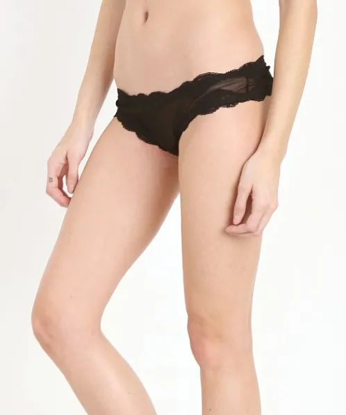Only Hearts Panties>Tulle Brazilian Bikini Black