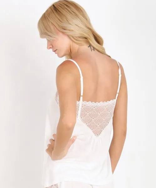 Only Hearts Sleep Shirts>Venice Low Back Cami Antique White