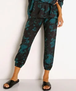 Onzie Pants | Pants>Fleece Sweatpant Emerald Green Tie Dye