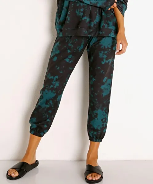 Onzie Pants | Pants>Fleece Sweatpant Emerald Green Tie Dye