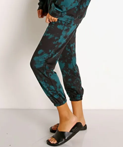 Onzie Pants | Pants>Fleece Sweatpant Emerald Green Tie Dye