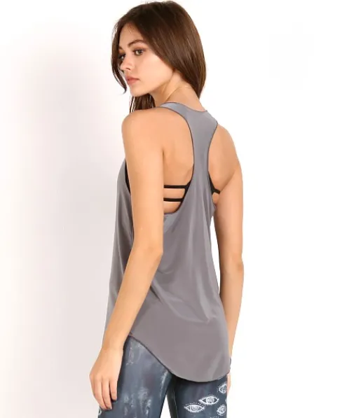 Onzie Tops>Glossy Flow Tank Metal
