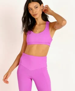 Onzie Sports Bras>Half Moon Sports Bra Vivid Violet Rib