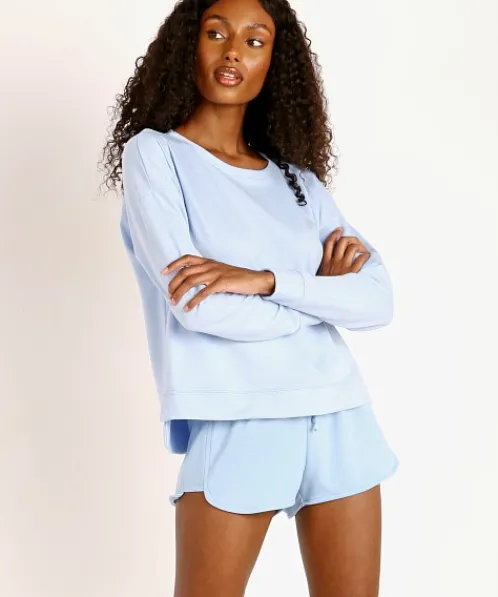 Onzie Knits>High Low Sweatshirt Light Blue