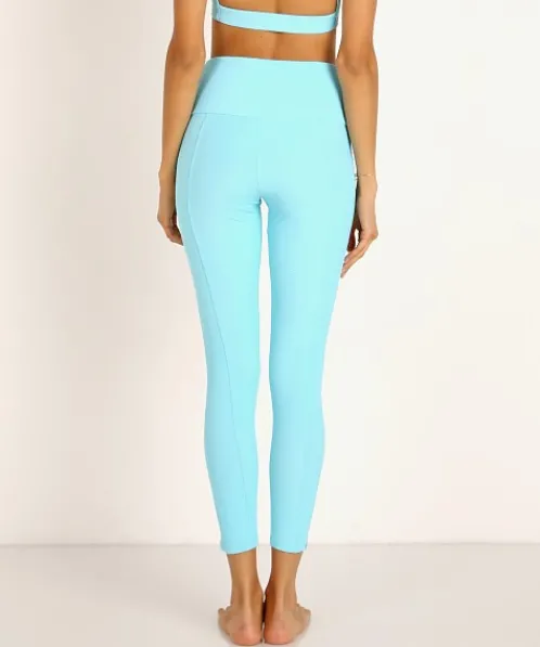 Onzie Bottoms>Sweetheart Midi Legging Cyan Rib
