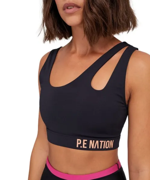 PE NATION Sports Bras>Basket Cut Sports Bra Black