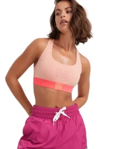 PE NATION Sports Bras>Box Out Sports Bra Coral