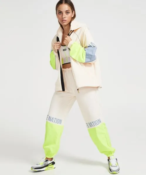 PE NATION Bottoms>First Position Trackpant Pearled Ivory Grey