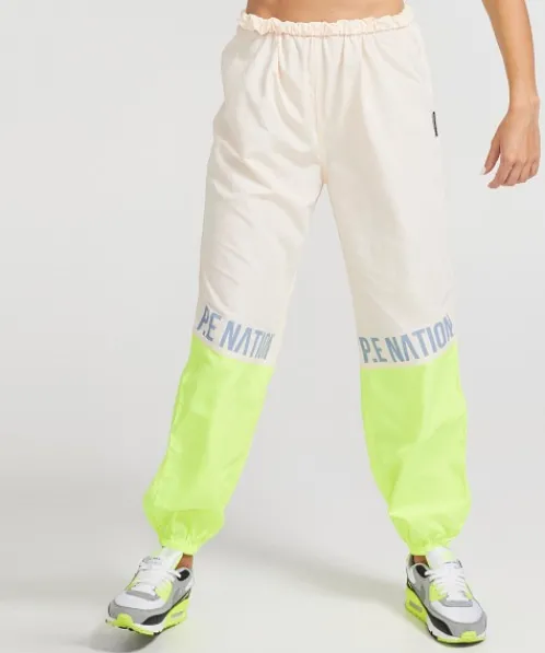 PE NATION Bottoms>First Position Trackpant Pearled Ivory Grey