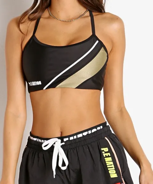 PE NATION Sports Bras>Fortify Sports Bra Black