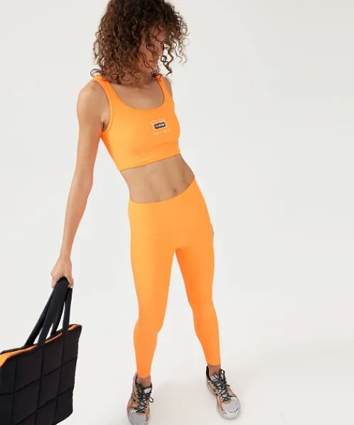 PE NATION Sports Bras>Grand Stand Sports Bra Socking Orange