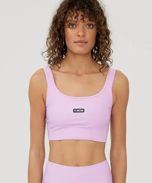 PE NATION Sports Bras>Grand Stand Sports Bra Orchid Bloom