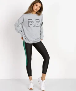 PE NATION Tops>Heads up Sweat Grey Marl