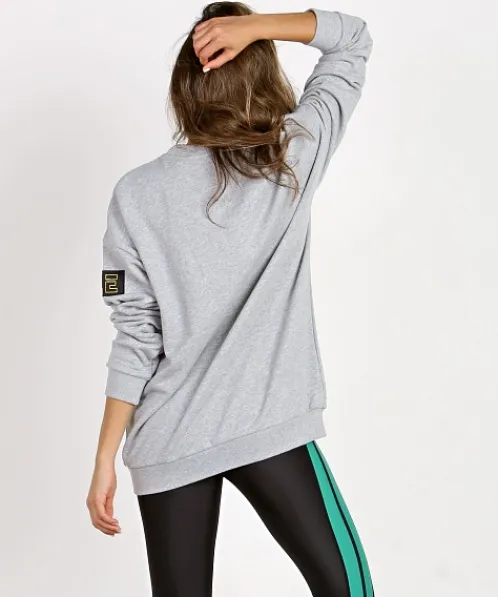 PE NATION Tops>Heads up Sweat Grey Marl