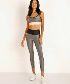 PE NATION Sports Bras>Side Runner Sports Bra Pewter