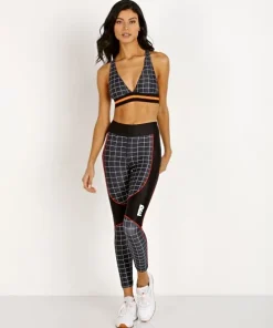 PE NATION Sports Bras>The Wicket Keeper Crop Black/White Print