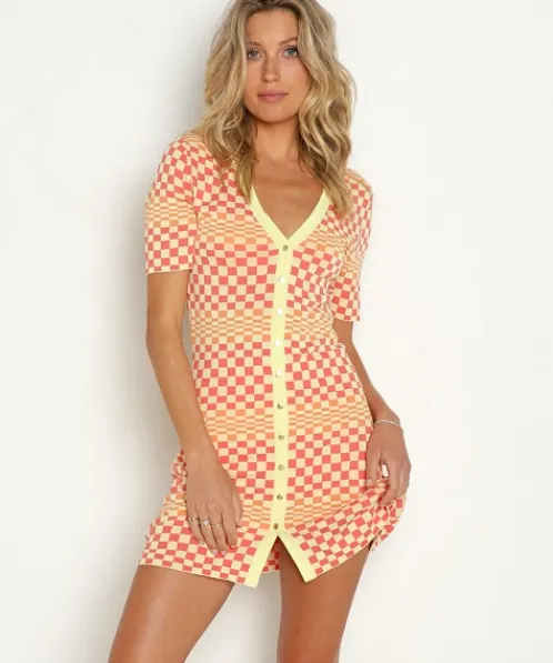 PE NATION Dresses>Tidal Knit Dress Print