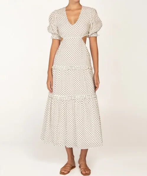 Peony Dresses>Cut Out Tiered Dress Biscotti
