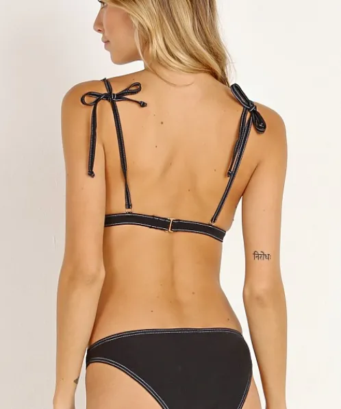 Peony Bikinis>Shell Bralette Bikini Top Charcoal