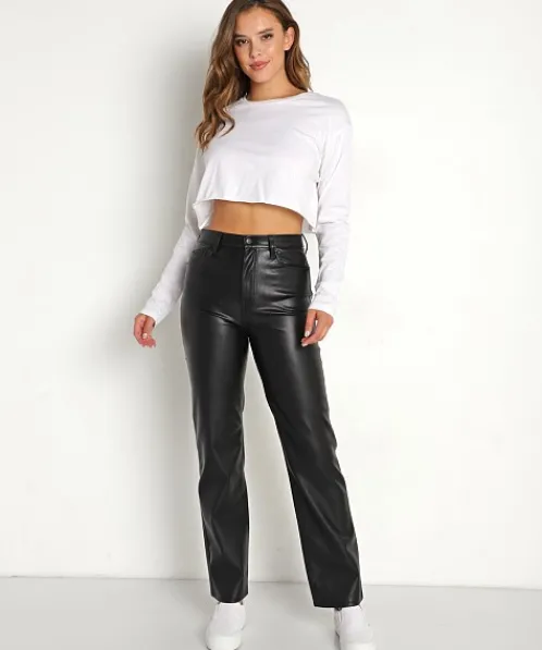 Pistola Pants>Cassie Super High Rise Straight Slate Black
