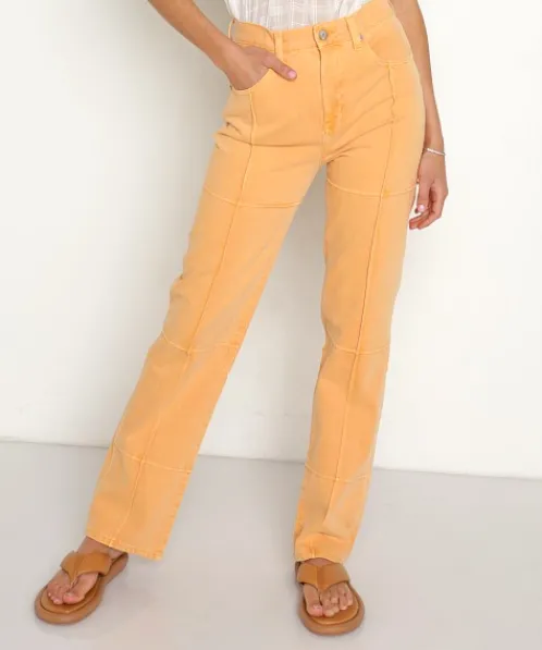Pistola Pants>Cassie Super High Rise Straight Jeans Nectar