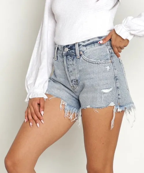 Pistola Shorts>ECO Nova Relaxed High Rise Cut Off Short Paloma