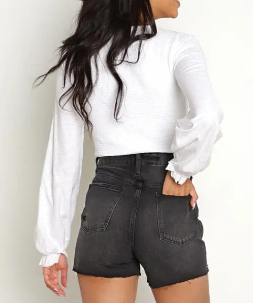 Pistola Shorts>Maeve Super High Rise Cut Off Shorts Night Hour