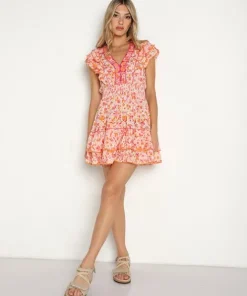Poupette St. Barth Dresses>Mini Camila V Pink Monaco