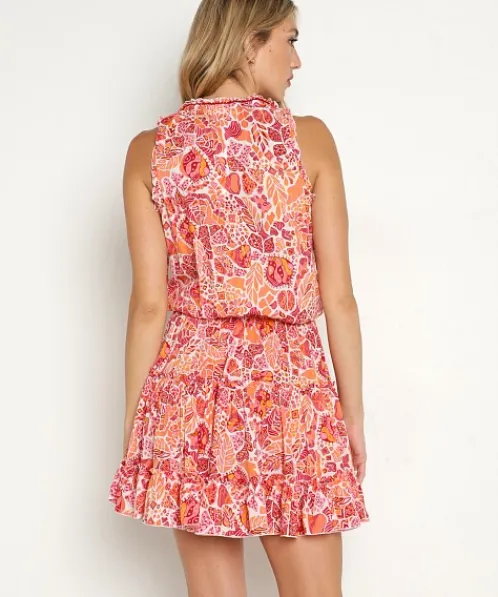 Poupette St. Barth Dresses>Mini Clara V Red Chagal
