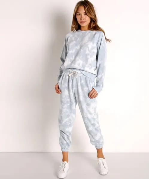 Richer Poorer Sleep Shirts | Knits>Recycled Crew Sweatshirt Blue Mirage Tie Dye