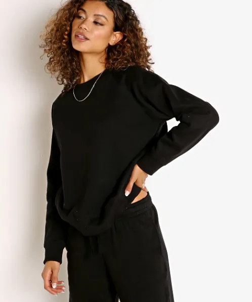 Richer Poorer Sleep Shirts | Knits>Recycled Fleece Crew Sweatshirt Black