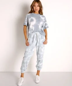 Richer Poorer Tops>Relaxed SS Crop Tee Blue Mirage Tie Dye