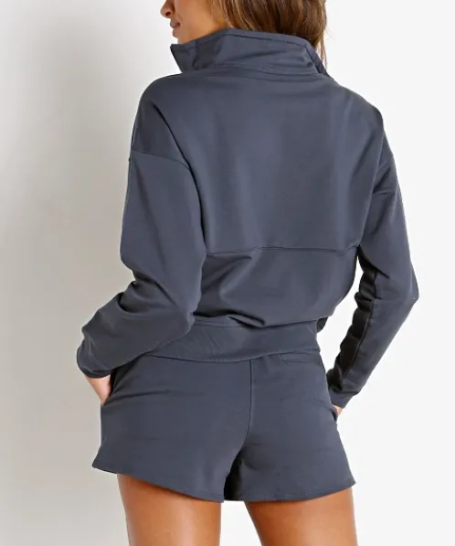 Richer Poorer Knits>Terry Half Zip Pullover Blue Night
