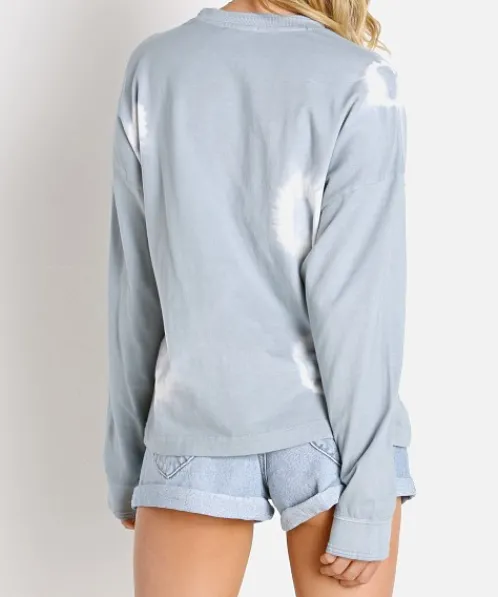 Richer Poorer Tops>The Relaxed Long Sleeve Pull Blue Mirage Tie Dye