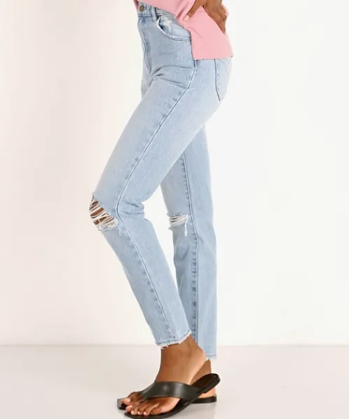 Rollas Pants>Dusters Rip Jeans Old Stone