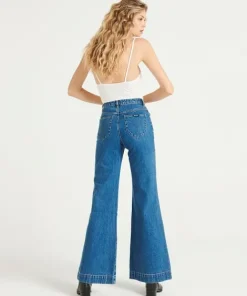 Rollas Pants>Eastcoast Flare Jean Ashley Blue