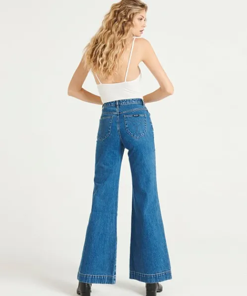 Rollas Pants>Eastcoast Flare Jean Ashley Blue
