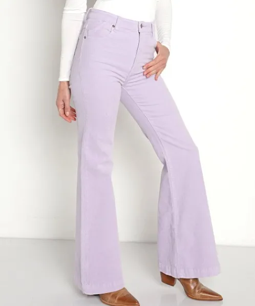 Rollas Pants>Eastcoast Flare Pant Lavender Cord